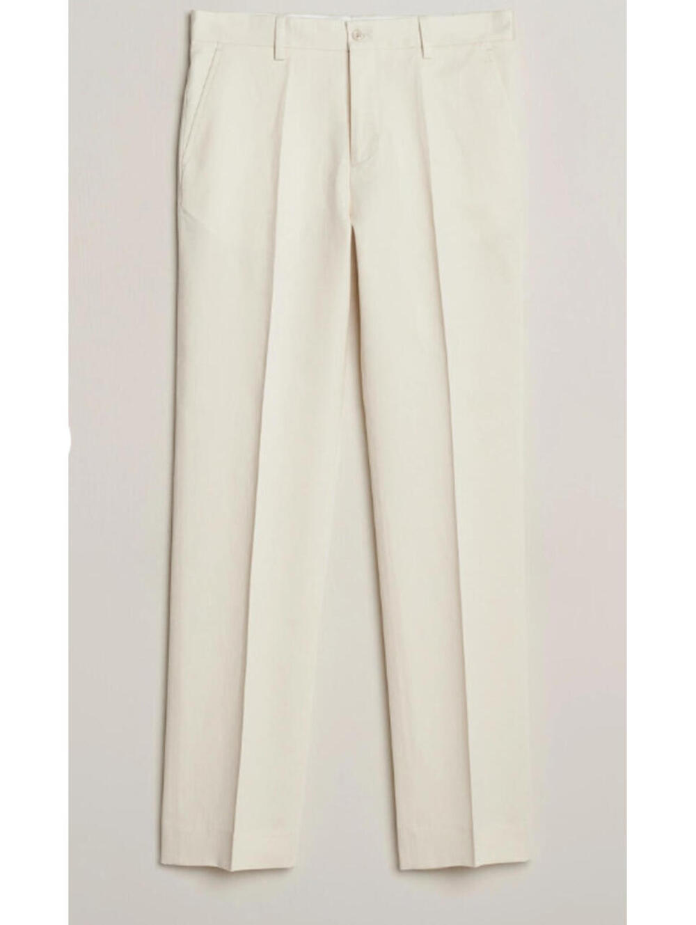 Filippa K Straight Linen Trousers in Bone White, Size 54, $380, NWT, #147